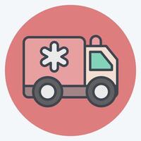 icona ambulanza. relazionato per emergenza simbolo. colore compagno stile. semplice design illustrazione vettore