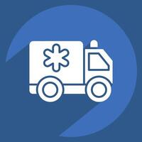 icona ambulanza. relazionato per emergenza simbolo. lungo ombra stile. semplice design illustrazione vettore