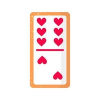 domino sei per due cuori biscotto osseo con cuore per san valentino o matrimonio. vettore