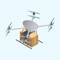droni quadricotteri aerei digitali isometrici vettore