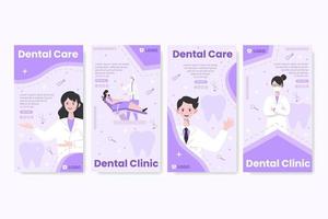 post di illustrazione di design piatto dentale modificabile di sfondo quadrato adatto per social media, feed, cartoline, saluti e annunci web su Internet vettore