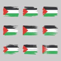 pennellate di bandiera della palestina dipinte vettore