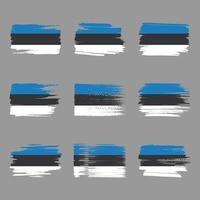 pennellate di bandiera dell'estonia dipinte vettore