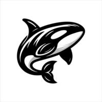orca balena logo design illustrazione vettore