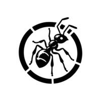 nero formica logo design. design illustrazione di un' nero silhouette formica vettore