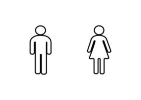 delineare i simboli della toilette maschile e femminile vettore