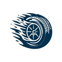 pneumatico logo. pneumatici logo design modello. silhouette ruota vettore