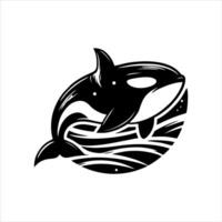 orca balena logo design illustrazione vettore