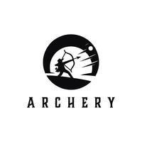 arciere logo disegni concetto, tiro con l'arco silhouette logo disegni , arciere sport logo vettore