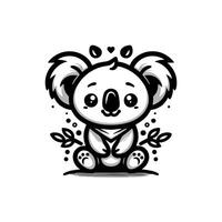 koala logo design illustrazione. koala . koala icona portafortuna design vettore