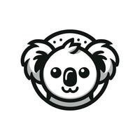koala logo design illustrazione. koala . koala icona portafortuna design vettore