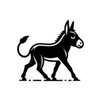 asino logo design illustrazione. nero asino icona logo vettore