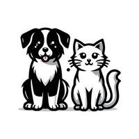 disegno del logo di cane e gatto vettore