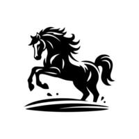 cavallo logo design. in piedi stallone logo. nero e bianca cavallo logo design vettore