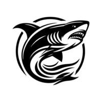 nero squalo logo design vettore