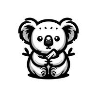 koala logo design illustrazione. koala . koala icona portafortuna design vettore