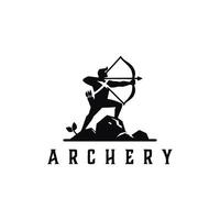 arciere logo disegni concetto, tiro con l'arco silhouette logo disegni , arciere sport logo vettore
