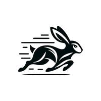 coniglio logo nero e bianca. coniglio logo design vettore