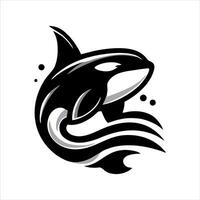 orca balena logo design illustrazione vettore