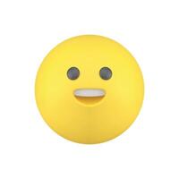 emoticon giallo smiley volante contento cerchio testa ridendo personaggio 3d icona realistico vettore