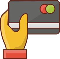 icone della linea di colore del pagamento con carta vettore