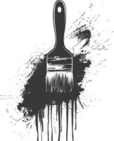 silhouette spazzola per pittura muri nero colore solo vettore