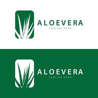 aloe Vera logo cosmetico design semplice verde pianta Salute simbolo illustrazione vettore