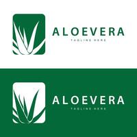 aloe Vera logo cosmetico design semplice verde pianta Salute simbolo illustrazione vettore