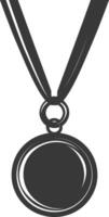 silhouette medaglia premio nero colore solo vettore