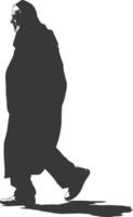 silhouette musulmano anziano uomo nero colore solo vettore