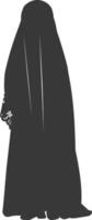 silhouette musulmano poco ragazza nero colore solo vettore