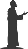 silhouette musulmano uomo nero colore solo vettore