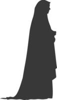silhouette musulmano donna nero colore solo vettore