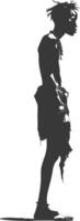 silhouette nativo africano tribù uomo nero colore solo vettore