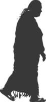 silhouette nativo americano anziano donna nero colore solo vettore