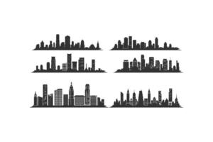 silhouette collezione di città skyline vettore