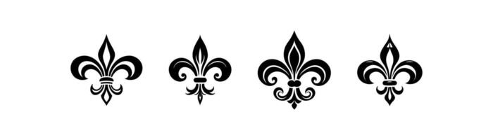 elegante fleur-de-lis simbolo collezione vettore