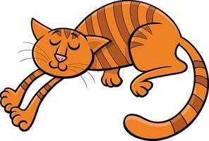 addormentato cartone animato gatto o gattino animale personaggio vettore
