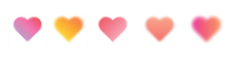 rosa cuore forma con pendenza e sfocatura effetto. y2k estetico con amore elementi. piatto illustrazione isolato su bianca sfondo. vettore