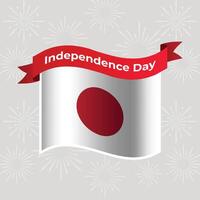 Giappone ondulato bandiera indipendenza giorno bandiera sfondo vettore
