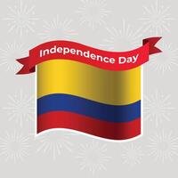 Colombia ondulato bandiera indipendenza giorno bandiera sfondo vettore