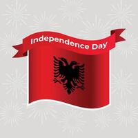 Albania ondulato bandiera indipendenza giorno bandiera sfondo vettore