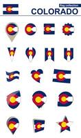Colorado bandiera collezione. grande impostato per design. vettore