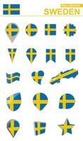 Svezia bandiera collezione. grande impostato per design. vettore