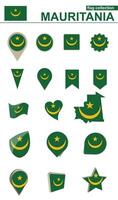 mauritania bandiera collezione. grande impostato per design. vettore