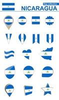 Nicaragua bandiera collezione. grande impostato per design. vettore