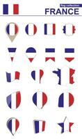 Francia bandiera collezione. grande impostato per design. vettore