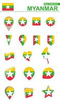 Myanmar bandiera collezione. grande impostato per design. vettore