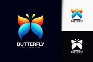 design colorato logo farfalla sfumata vettore