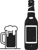 un' nero silhouette di birra battaglia clip arte. birra battaglia boccale bicchiere design. design modello per birra. vettore